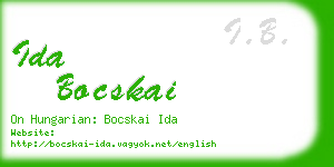 ida bocskai business card